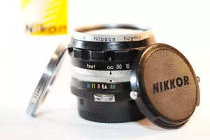 Nikon Nikkor-H 2.8cm F/3.5 28mm NON AI Nippon Kogaku PRIME lens L1A filter 60's - Picture 1 of 8