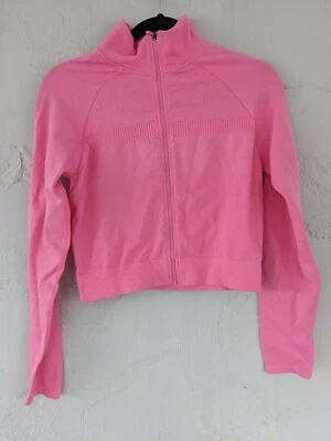 Fabletics Jacket Womens Large Pink Tory Cropped Seamless Full Zip Mock Neck NWT - Image 1 of 4