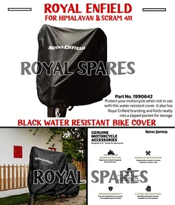 Royal Enfield "BLACK WATER RESISTANT BIKE COVER" For Himalayan & Scram 411 - Picture 1 of 12