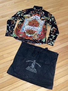 Christian Audigier Button Down Shirt & Garment Bag Vintage Contour $340 Ed Hardy - Picture 1 of 11