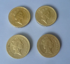 4x Great Britain One Pound Coins 3x1987 1x1986 Elizabeth II English Oak - LOOK! - Picture 1 of 2