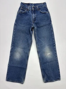Vintage Levis 565 White Tab Wide Leg Slim Size 12 Blue Jeans 24x26 - Picture 1 of 8