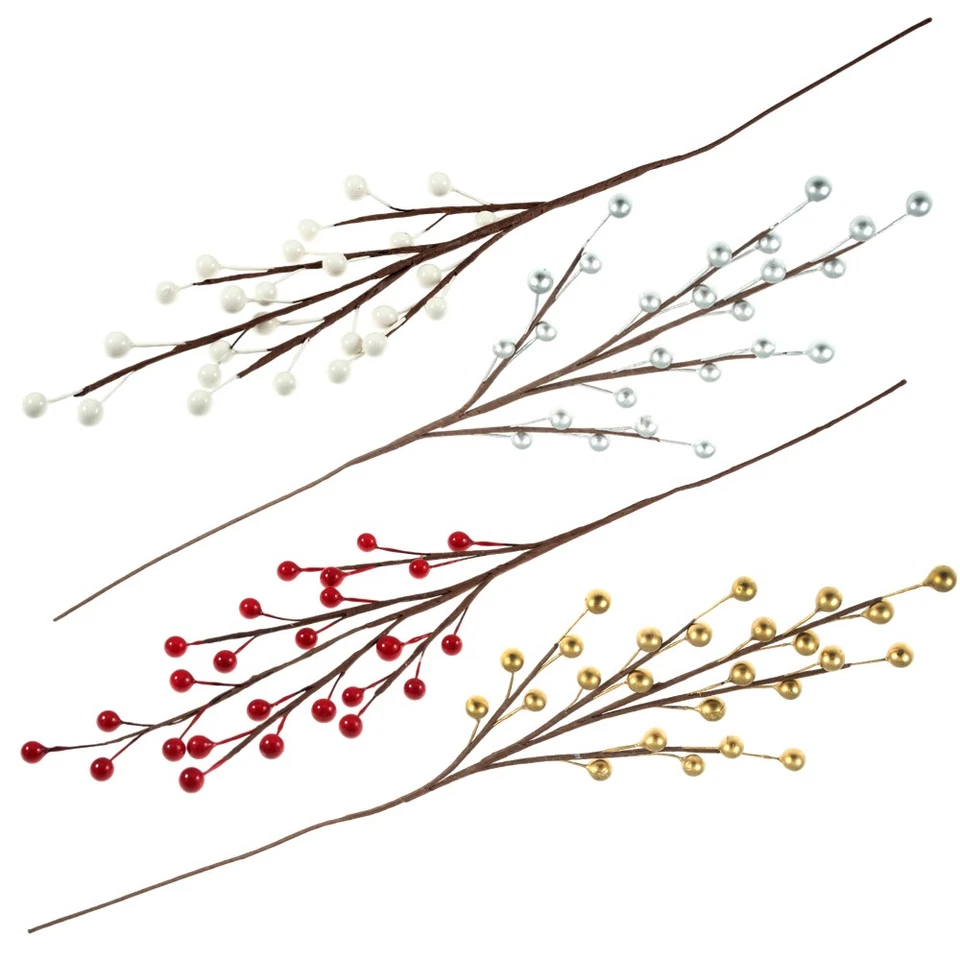 CRAFTY CAPERS Faux Berry Spray Stem | 8mm Berries | Christmas Wreath Making & Floristry