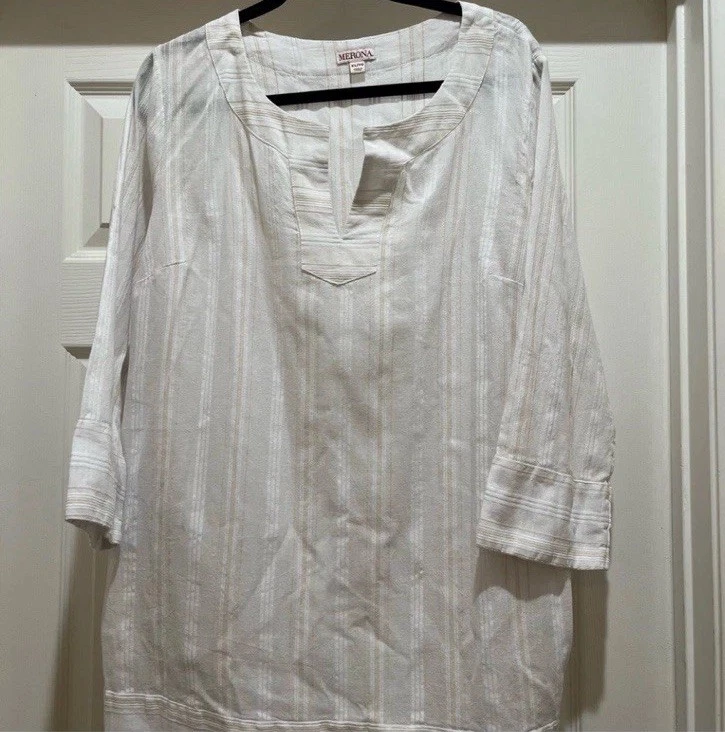 Top túnica para mujer Merona encubrimiento XL playa viaje resort boho rayas Foto 1 de 4