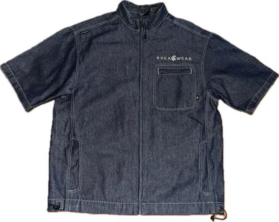 VTG Men’s XL Rocawear Denim Jacket Full Zip Closure & Pocket Y2K Hip Hop Skater - Image 1 of 4