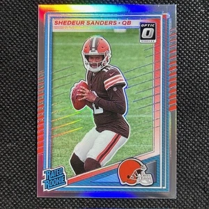 2025 Panini Donruss RC Rated Rookie Shedeur Sanders 306 Optic Preview Holo Prizm - Foto 1 di 2