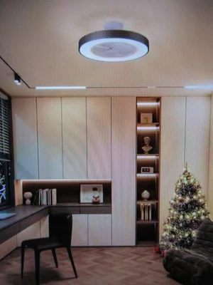 Tozing 21 in Integrated LED Indoor Modern Black Round Style Enclosed Ceiling Fan - Image 1 of 4