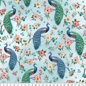 Peacock Arbor Sewing Fabric Pre-cut Cotton 1 Yard X 44 Inch Quilt Craft NEW - Picture 1 of 3