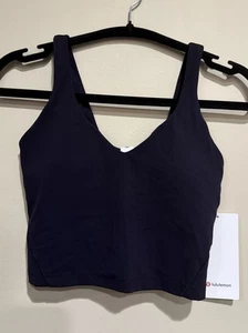 Neu mit Etikett lululemon Größe 4 Align kurz geschnittener integrierter Tank-BH NIGH Nightfall schwarz 68 $ - Bild 1 von 3