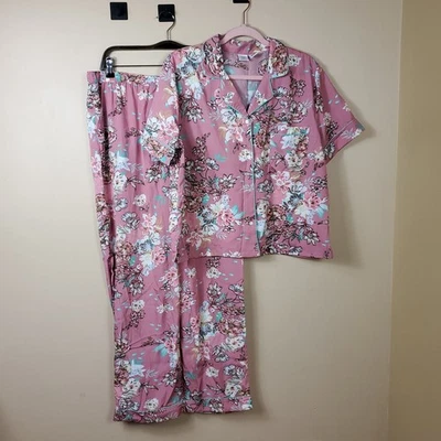 Cupcakes & Cashmere Pink Floral Pajama Set Size L - Image 1 of 4
