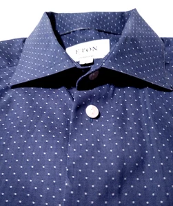 Camisa ETON Contemporánea Botón Frontal 100% Algodón (L) Talla 41 16 35 POLKA-DOT - Imagen 1 de 5