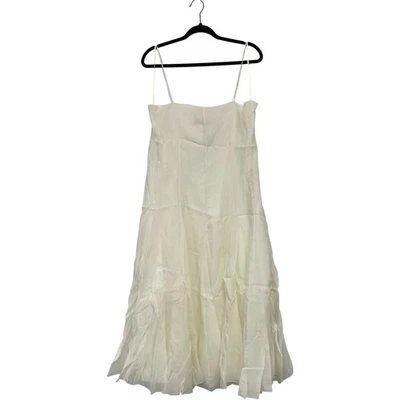 Massimo Dutti Womens Midi Dress EU 42 US 10 Ecru Cream Strappy 6639/530 NWT - Image 1 of 4