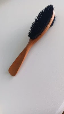 Combo de cepillo y cuerno de zapato de doble cara de madera larga vintage 12,5" hecho en EE. UU. Foto 1 de 3