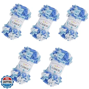 CAMAL 5er Pack Loop Garn zum Fingerstricken weich flauschig Finger Rai - Bild 1 von 5