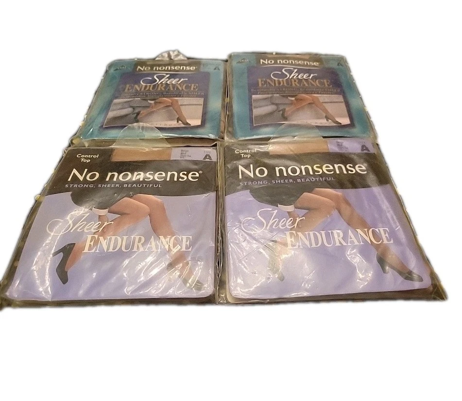 4 No Nonsense Pantyhose Sheer Endurance Control Top  Size A BEIGE MIST - Image 1 of 1