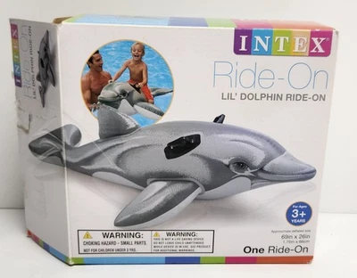 NIB INTEX Ride-On Lil Dolphin Inflatable Pool Toy Dolphin 69”X 26”.#58535EP 2016 - Image 1 of 4