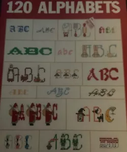 Leisure Arts Cross Stitch 120 Alphabets Pattern Booklet by Carol Emmer - Picture 1 of 6