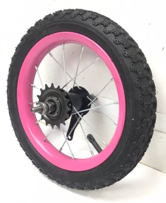 Freno posavasos trasero de rueda rosa de 12" con neumático de bicicleta de 12-1/2 X 1,75" #C71 Foto 1 de 3