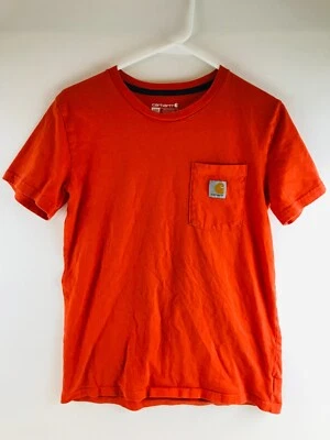 Camiseta Carhartt masculina tamanho grande 14-16 laranja bolso logotipo manga curta gola redonda - Imagem 1 de 4