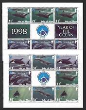 ISLE OF MAN 1998 WHALES AND DOLPHINS PAIR BOOKLET PANES UNMOUNTED MINT, MNH