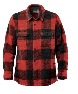 Stormtech Caribou Fleece Mens Jacket, Red Black Plaid, Size L, New, FGX-1 - Picture 1 of 5