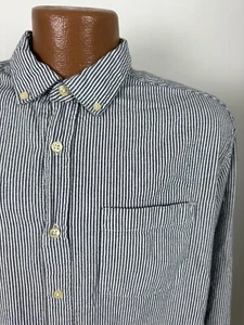 VTG Basic Editions Striped Shirt Men L Tight Black White Long Sleeve Button Down - Picture 1 of 14