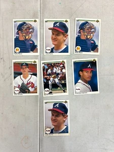 Vintage 1990 Upper Deck Lot of 7 Atlanta Braves Baseball Card MLB - Picture 1 of 2