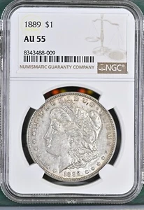 1889 Morgan Dollar NGC zertifiziert AU55 - Bild 1 von 2