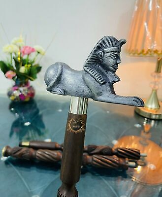 Antique Style Brass Designer Queen Vintage Handle Wooden Walking Cane Stick Gif • 21.80£