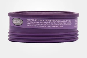2- CARTUCHO FILTRO PARTÍCULAS P100 REPUESTO AOSAFETY R57B NIOSH HECHO EN EE. UU. - Imagen 1 de 3