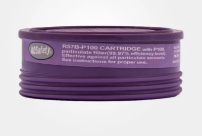 2- AOSAFETY R57B REPLACEMENT P100 PARTICULATE FILTER CARTRIDGE NIOSH MADE IN USA - Image 1 of 3