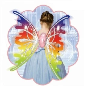 Girls Electrical Butterfly Wings With Lights Glowing Shiny Dress Up Moving Fairy - Picture 1 of 10