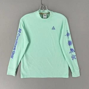 Nike ACG Dri-Fit Long Sleeve Waffle Thermal Shirt Big Kids Large Green Graphic - Picture 1 of 16