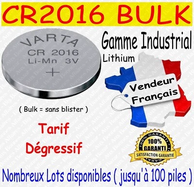 Lot piles VARTA CR2016 Lithium 3V ( DLU > 7 ANS ) - Dispo aussi CR2025 CR2032