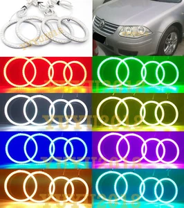 RGB halo ring for VW Jetta City Bora Clasico A4 08-10 headlight angel eye DRL - Picture 1 of 17