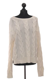 ftc cashmere Damen Pulli Pullover L beige creme leicht Zopfmuster + Kaschmir NEU - Bild 1 von 6
