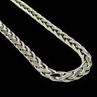 10K White Gold 3MM Round Wheat Box Franco Chain Necklace All Size Unisex 16"-30"