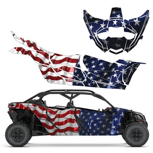 Can Am Maverick X3 4 American Flag Decal Graphic Kit Wraps 4x4 sticker Deco - Picture 1 of 1