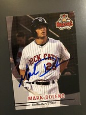 Minnesota Twins MARK DOLENC autographed 2010 Grandstand New Britain Rock Cats