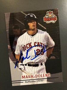 Minnesota Twins MARK DOLENC autographed 2010 Grandstand New Britain Rock Cats