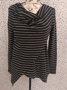 Marc New York Performance Womens Sweater Top Sz M (8-10) Stripped Black/White - Picture 1 of 8