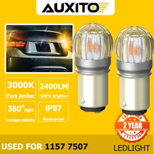 2X Amber 1157 Car LED Bulbs Turn Signal Tail Stop Brake Lights Lamp P21/5W 7507 - Picture 1 of 12