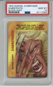 1995 MARVEL OVERPOWER SABRETOOTH BLOOD HUNT PSA 10 LOW POP 3 GEM MINT VERY RARE - Picture 1 of 2