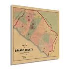 1889 Orange County California Map Print - History Map of Orange County CA Poster