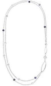 - 40 % Collana Montblanc argento 925 jolite agata blu calcedonio e quarzo 106870 - Picture 1 of 1
