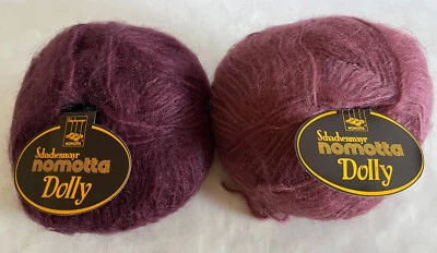 Lot of 2 Schachenmayr Nomotta Dolly Mohair Yarn Mix Purple K70 K61 Fuzzy Soft - Image 1 of 3