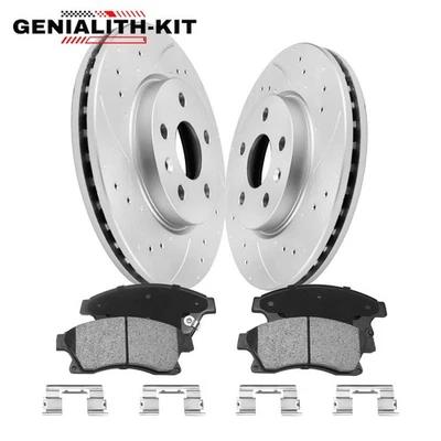 Front Drilled Rotors Ceramic Brake Pads for 2011 2012-2015 Chevrolet Cruze L4 Foto 1 de 4