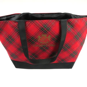 KNIGHT & BRIDGE London plaid tote bag with black interior and handles - Picture 1 of 4