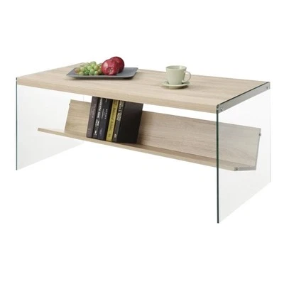 Convenience Concepts Soho Coffee Table in Weathered White Wood Finish - Image 1 of 2