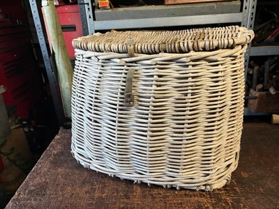 Vintage Large Wicker Fishing Creel, Fishing basket. Usable Decor - image 1 of 4